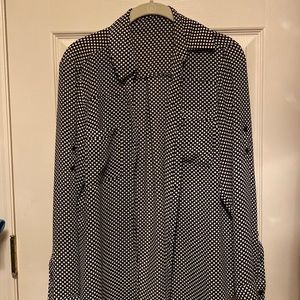 Express polka-dot button down shirt size M